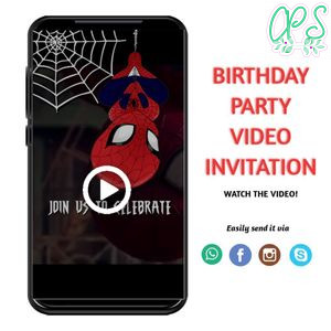 Spiderman Customizable Mp4 Video Invitation File Template Instant Download