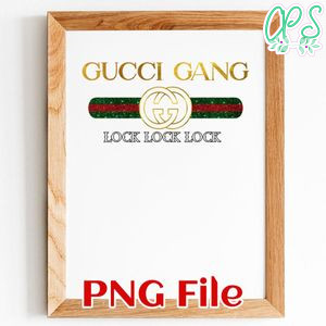 Gucci GANG Logo Vintage Inspired PNG file template