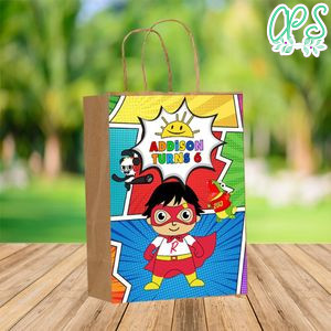 Custom Ryan's World Inspired Gift bag Label to print at home Instant Download