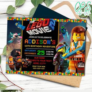 Brick Movie 2 Invitation Template to Print at Home Instant Download