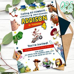 Toy story 4 Calling All Cowboys Birthday Invitation Printable Instant Download