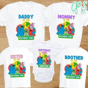 Girls Sesame Street Birthday Family Matching Party Shirts