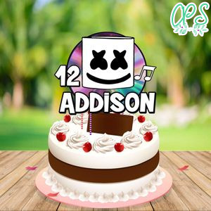 Dj marshmello Birthday Cake Topper Template Printable Instant Download