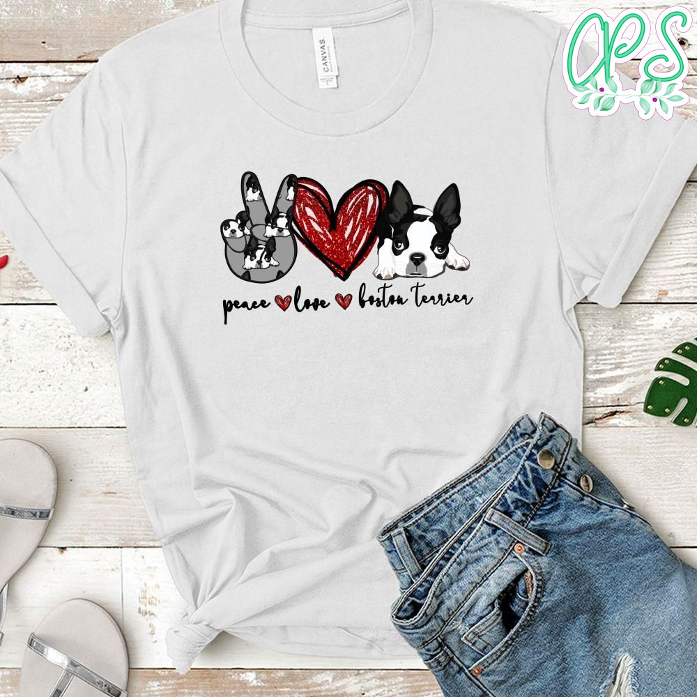 Peace love Boston Terrier PNG file template