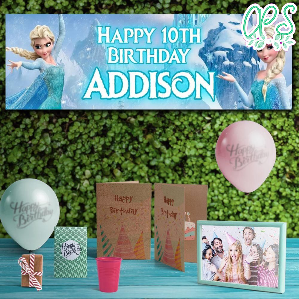 Frozen Birthday Banner Printable Instant Download CustomPartyShirts