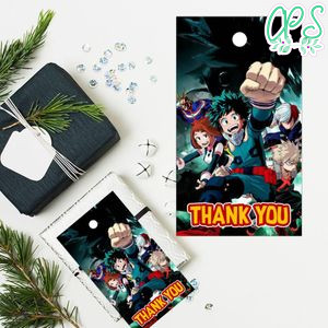 My hero academia Thank you tag Template to Print at Home Instant Download