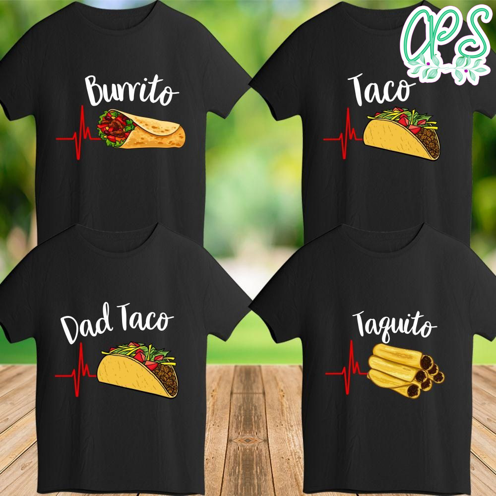 Burrito Taco Taquito Family Matching Iron On Transfer Shirt