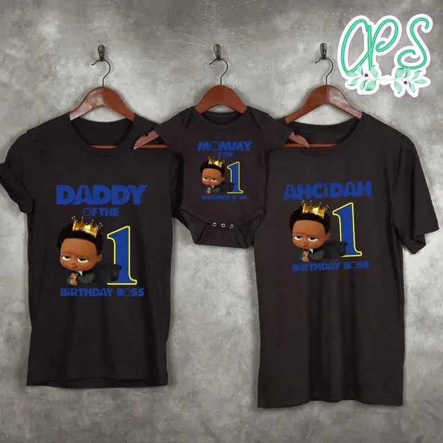 African Boss Baby Family Matching 1st Birthday Shirts