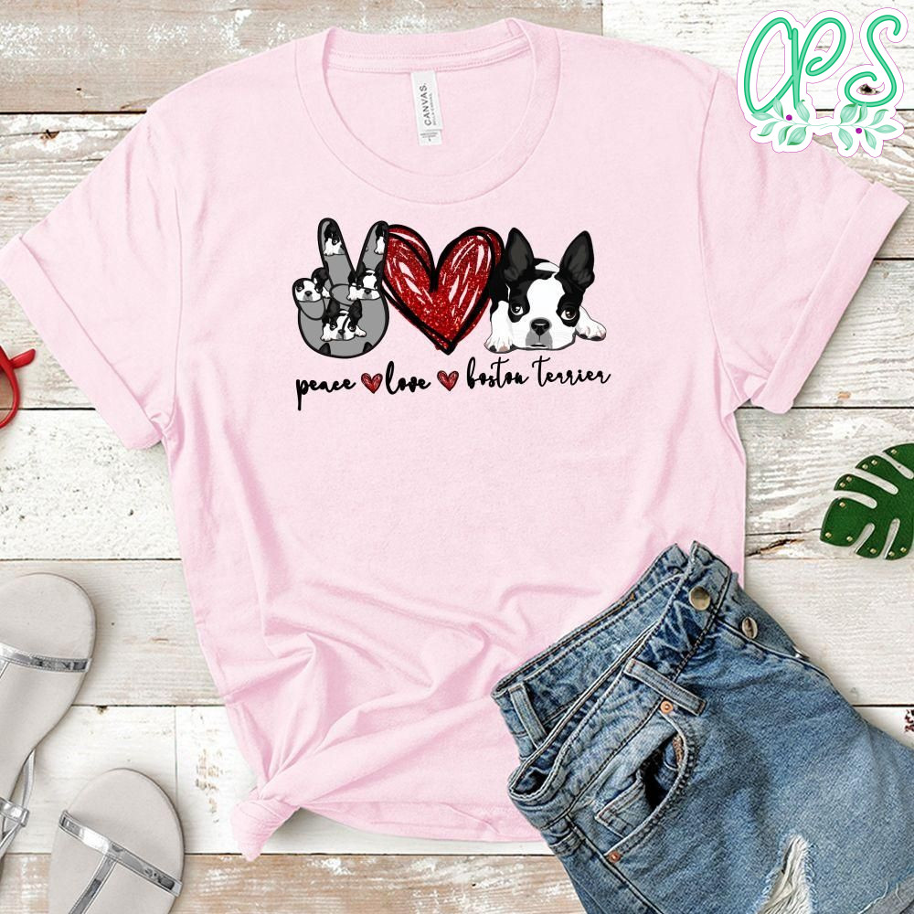 Peace love Boston Terrier PNG file template