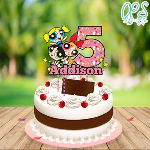 PowerPuff Girls Birthday Cake Topper Template Printable Instant Download