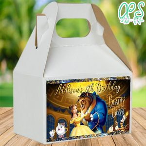 Beauty and The Beast Gable Boxes Label Template to Print at Home Instant Download