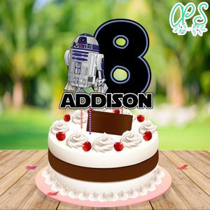 Star Wars R2D2 Birthday Cake Topper Template Printable Instant Download