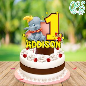 Dumbo Birthday Cake Topper Template Printable Instant Download