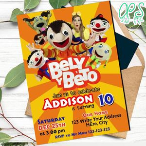 Bely y Beto Birthday Invitation Template to print at home Instant Download