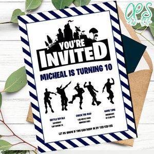 Dance Emotes Birthday Invitation Customizable Template Instant Download