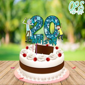 Rick and Morty Birthday Cake Topper Template Printable Instant Download