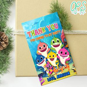 Baby Shark Thank You Tag Customizable Template Instant Download