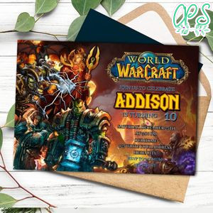 World of Warcraft Invitation Template to Print at Home Instant Download