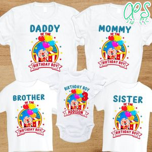 Payaso Plim plim Birthday Family Matching Party Shirts