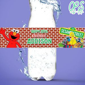 Elmo Birthday Water Bottle Label Template to Print at Home Instant Download