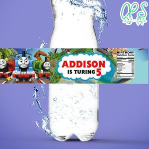 Thomas Train and Friends Birthday Water Bottle Label Template to Print at Home Instant Download