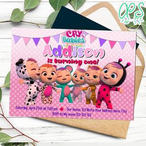 Printable Cry Babies Birthday Invitation Instant Download