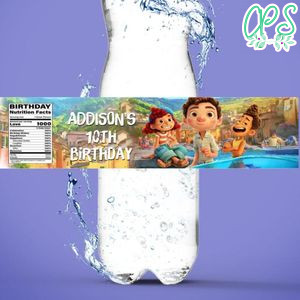 Disney Pixar Luca Water Bottle Label Template to Print at Home Instant Download