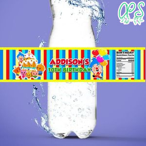 Plim Plim Water Bottle Label Template to Print at Home Instant Download