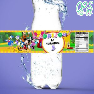 Minnie Mouse Clubhouse Water Bottle Label Template to Print at Home Instant Download