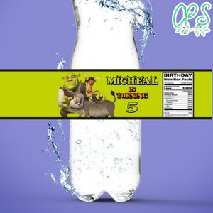 Shrek Water Bottle Label Template to Print at Home Instant Download