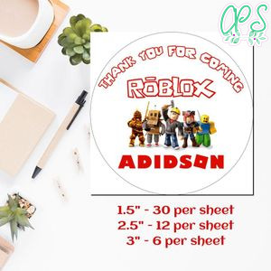 Customized Roblox Printed Happy Birthday Sticker Sheets