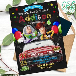 Toy Story 4 Drive By Birthday Parade Invitation Printable Instant Download