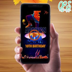 Space Jam 2 Video Invitation Digital Template Customizable Instant Download