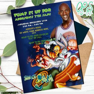 Space Jam Digital Invitation Customizable Template Instant Download