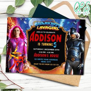 Sharkboy and Lavagirls Invitation Template to Print at Home Instant Download