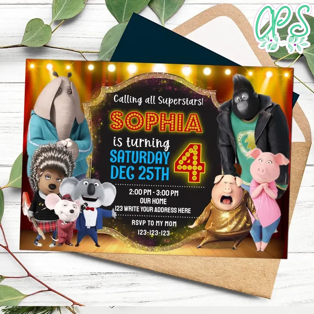 Sing Movie Invitation Customizable Template Instant Download ...