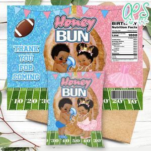Touchdown or Tutus Honey Bun Warpper Template Customizable Instant Download
