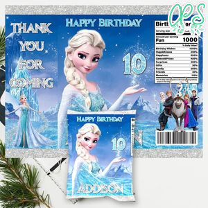 Disney Frozen Elsa Birthday Chip Bag Digital File Instant Download