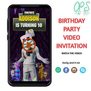 Marshmello Video Invitation Digital Template Customizable Instant Download