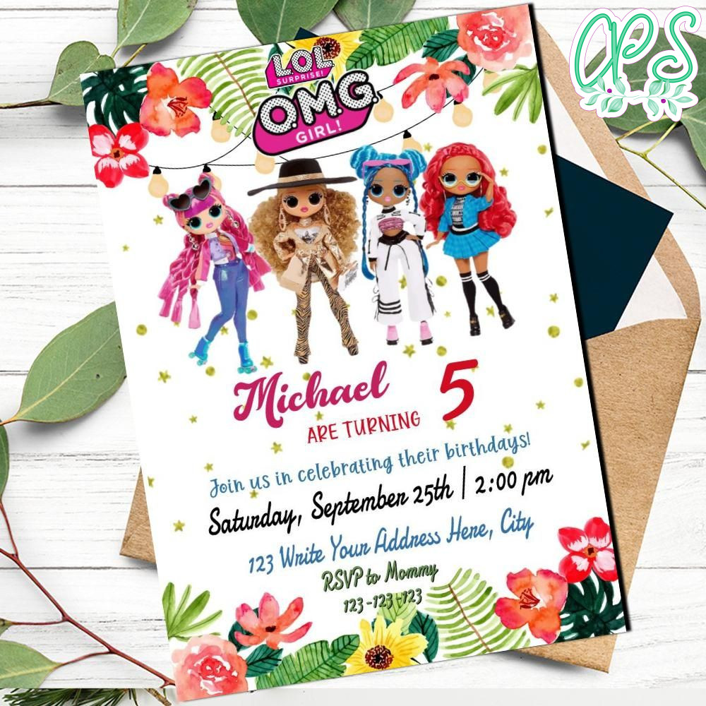 Lol Surprise Omg Birthday Invitation Template to print at home