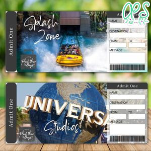 Editable UNIVERSAL STUDIOS Surprise Trip Tickets Instant Download