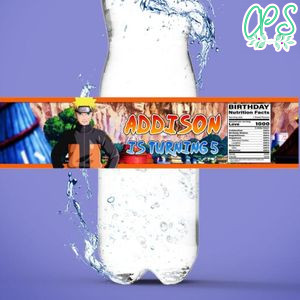 Naruto Water Bottle Label Template to Print at Home Instant Download