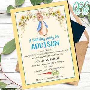Beatrix potter Invitation Template to Print at Home Instant Download