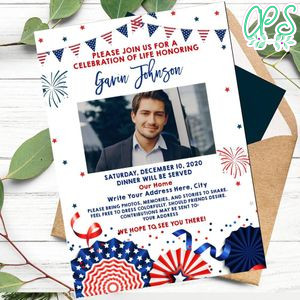 4th Of July Funeral Announcement Template to Print at Home Instant Download