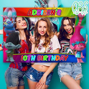 Trolls Party Photo Booth Frame Digital File Printable Instant Download