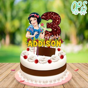 Snow White Birthday Cake Topper Template Printable Instant Download