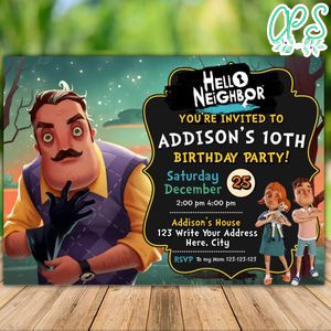 Printable Hello Neighbor Birthday Invitation Instant Download