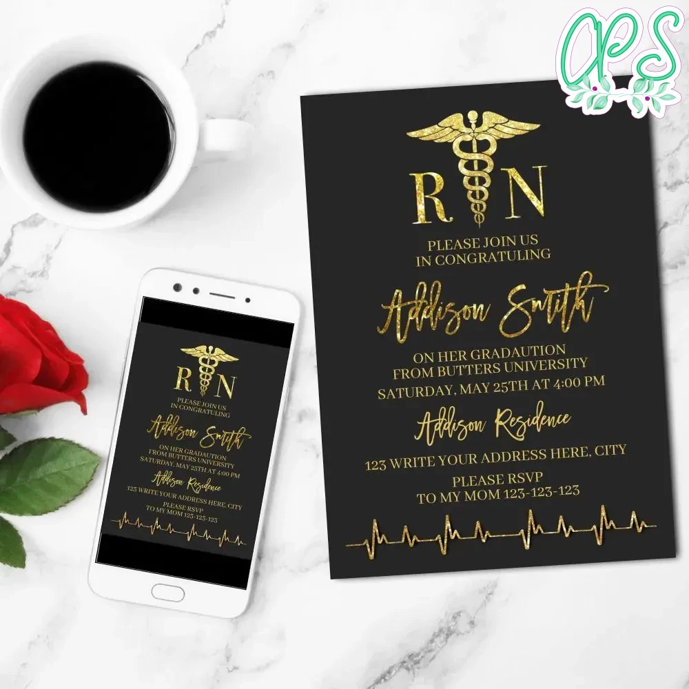 Nurse Invitation Customizable Template Instant Download | CustomPartyShirts