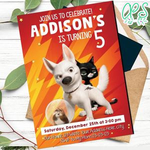 Disney Bolt Birthday Invitation Printable Instant Download