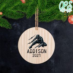 Black Panther Christmas Wood Ornament Gift